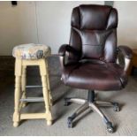 Leatherette upholstered office chair along with a