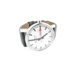 A Mondaine Swiss Railways wrist watch, the round w