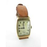 Rolex, a gentlemans 9 carat gold wrist watch, the