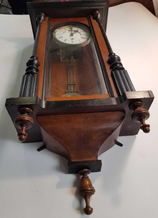A Vienna regulator clock, in a walnut case - Image 4 of 5