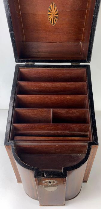 A 19th century mahogany knife box, fitted for sta - Image 5 of 8