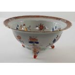 A 19th century English footed bowl, decorated in col