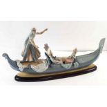 A large Lladro figure 'In the Gondola' depicting a