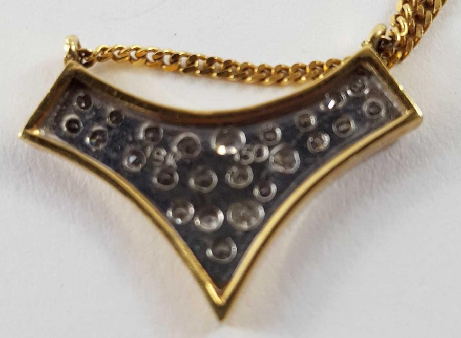 A diamond set necklet, the V shaped centre set wit - Image 4 of 4