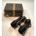 Original cased military binoculars stamped and dat