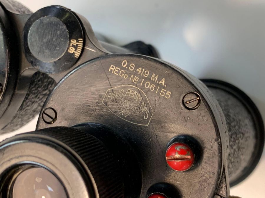 Original cased military binoculars stamped and dat - Image 4 of 7