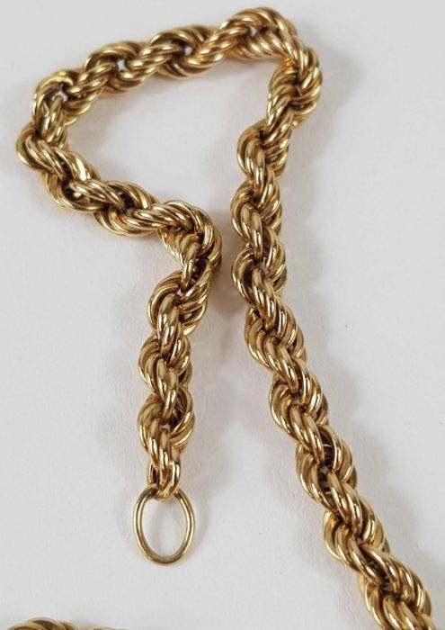 Two 9ct gold hollow rope chains, 12.81g gross - Image 2 of 4