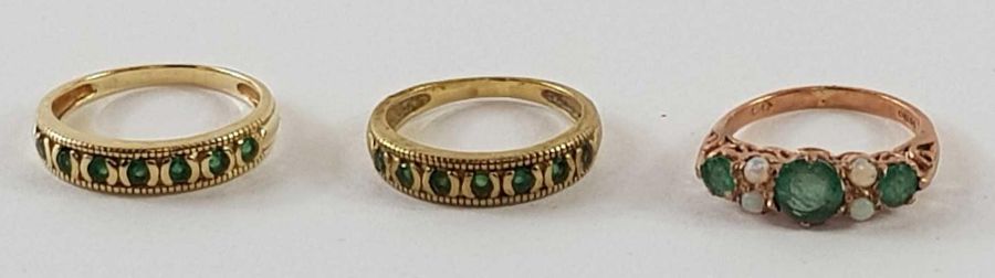 A 9ct gold dress ring in the Victorian style, set