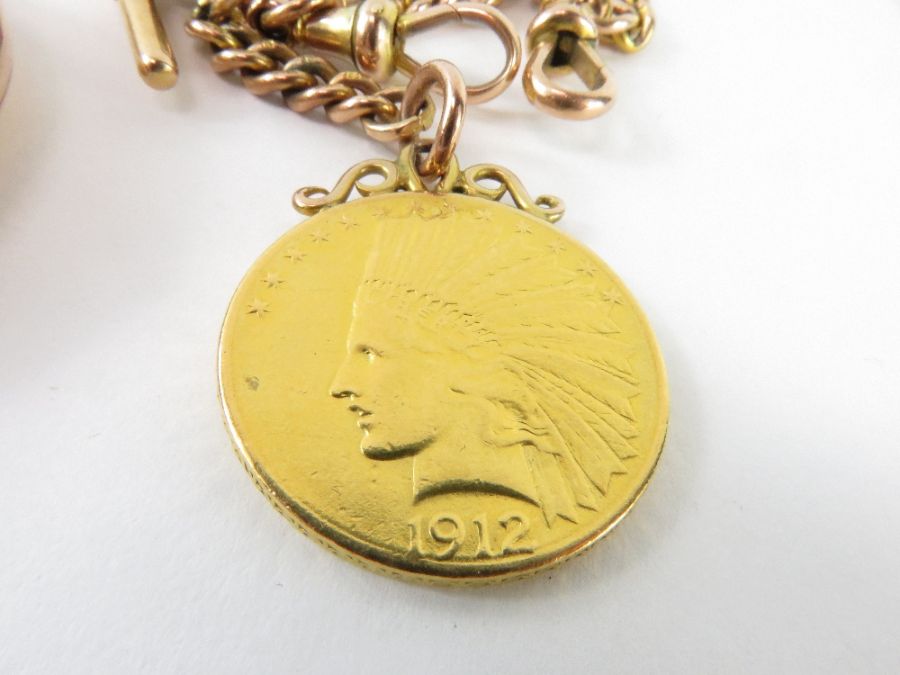 A 9ct gold Waltham open faced pocket watch, the ro - Image 2 of 7