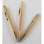 A 9ct gold Yardley propelling pencil, a pencil mar