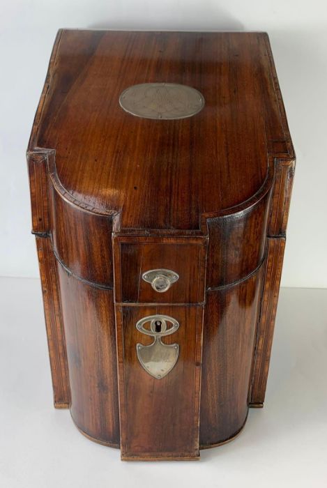 A 19th century mahogany knife box, fitted for sta