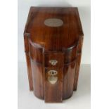 A 19th century mahogany knife box, fitted for sta