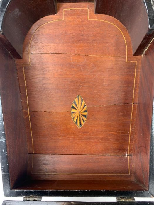 A 19th century mahogany knife box, fitted for sta - Image 6 of 8