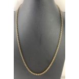 A 9ct gold round belcher link chain, 56cm long, 12