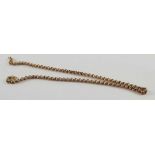 A 9ct gold round belcher link chain, 48cm long, 16