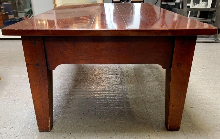 A 20th century elm coffee table, with a polished s - Image 4 of 4