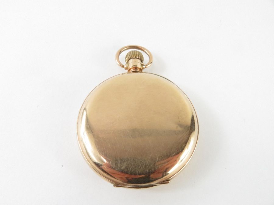 A 9ct gold Waltham open faced pocket watch, the ro - Image 4 of 7