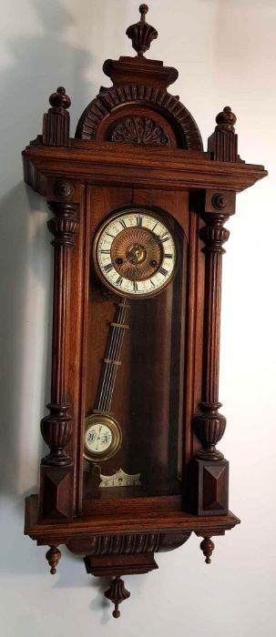 A mahogany cased Vienna regulator clock