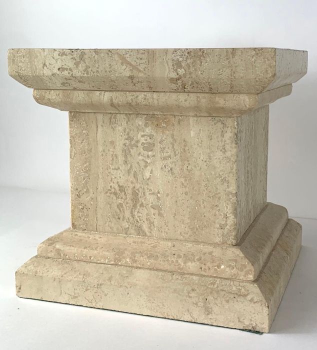 A modern white marble plinth base, 20cm high, 21cm - Image 4 of 4