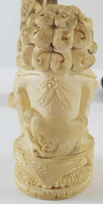 A Japanese ivory carved figure of a lady holding f - Image 7 of 20