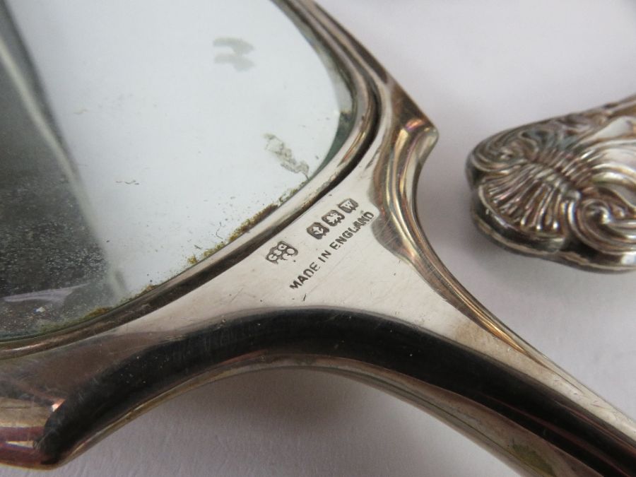 A silver hallmarked hand mirror, a pair of silver - Image 9 of 9