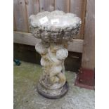 Reconstituted stone bird bath