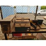 2 electric chainsaws, tool boxes, large set of Rec