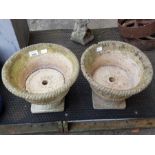 Pair of Sandford Stone urns