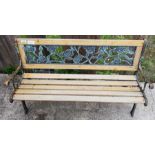 Metal & wooden garden bench