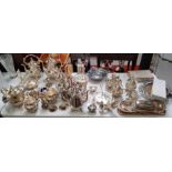 Large collection of metalware including silver pla