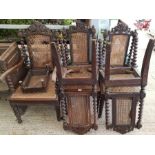 5 oak Jacobean dining chairs