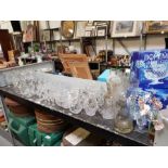 Large collection of glass to include Bohemia hand