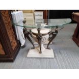 Italian style glass top hall table