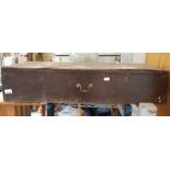 Large wooden under bed chest with brass handles