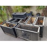 Good quantity of large plastic & wooden planters