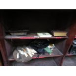 2 shelves of items to include Victorian photographic album b