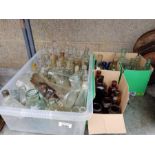 Collection of vintage glass bottles