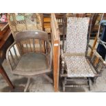 American rocking chair, oak swivel chair & trading