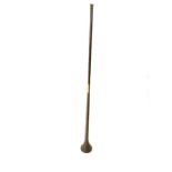 A vintage brass copper hunting horn, 123cm long