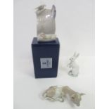A boxed Lladro Society plaque; a figure of a hare