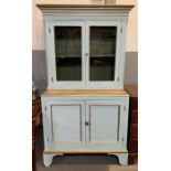 A Victorian painted two section pine dresser, with