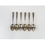 A set of six Georgian silver bright cut teaspoons,