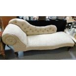 A 20th century mahogany framed chaise lounge, 73cm