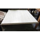 A 20th century square white marble table standing