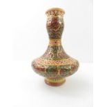 A Zsolnay pottery vase, decorated throughout with