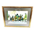 L S Lowry, signed artist's proof "People Standing