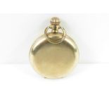 A full hunter gilt cased pocket watch, the white e