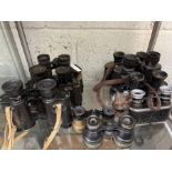 Collection of 9 sets of binoculars