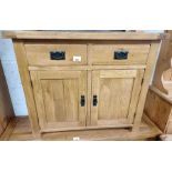Modern oak 2 drawer 2 door cabinet