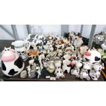 Large collection of ceramic cows & other cow relat